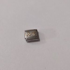 USMC Italian Link Stainless‎ Steel Charm for Nomination Bracelet